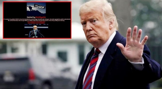 Trump'a hacker şoku! Sitesinin ana sayfasına Cumhurbaşkanı Erdoğan ile Türkçe bir mesaj yerleştirdiler