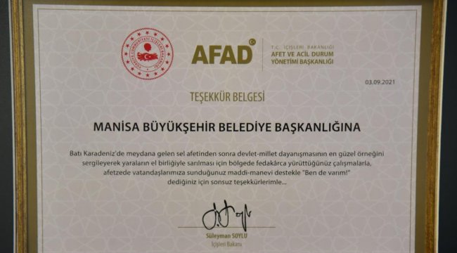 Bakan Soylu'dan Manisa Büyükşehir Belediyesine teşekkür