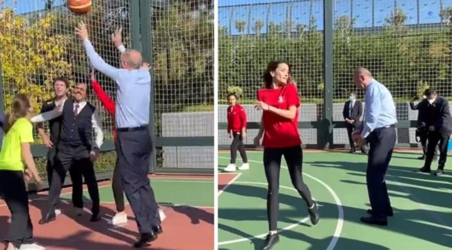 Sosyal medyadaki çirkin paylaşımlara en güzel yanıt! Cumhurbaşkanı Erdoğan, gençlerle basket oynadı