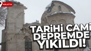 Tarihi cami depremde yıkıldı