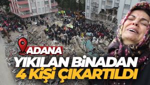 Yıkılan binadan 4 kişi çıkartıldı