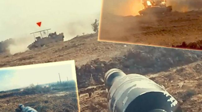 Görüntüleri Kassam Tugayları paylaştı! İsrail tankları böyle imha edildi
