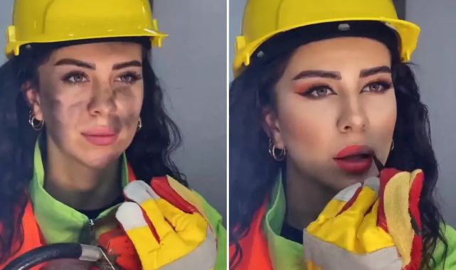 Fenomenin "İtfaiyeci makyajı" izleyenleri çileden çıkardı